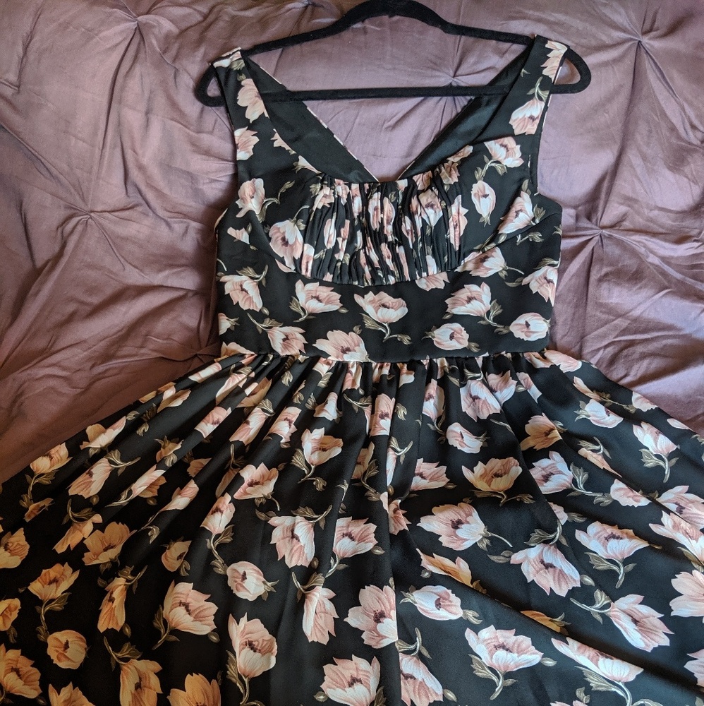 Floral Chiffon Swing Dress